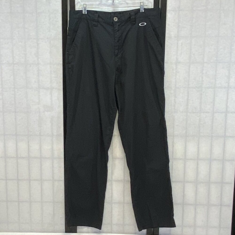 Oakley Golf Pants 36 Black Lightweight Performance Mid Rise Flat Front Relaxed